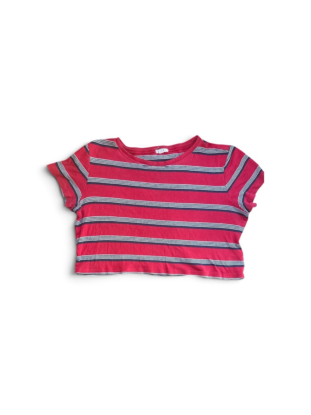 Striped Crop Tee - Pink/Blue
